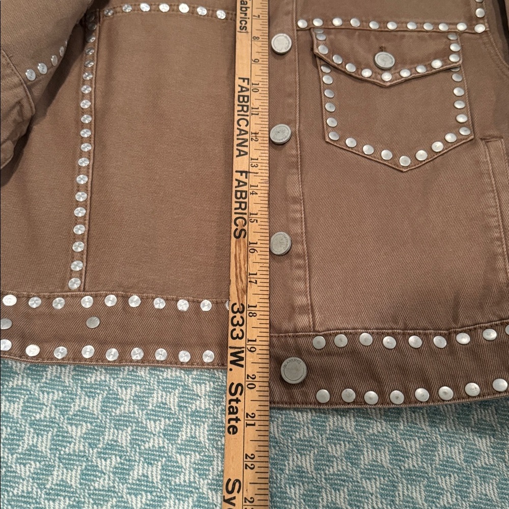 Blank NYC Brown Denim Jacket with Silver Accents - Picture 6 of 7